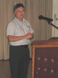 Dr Conrad Shamlaye making his presentation