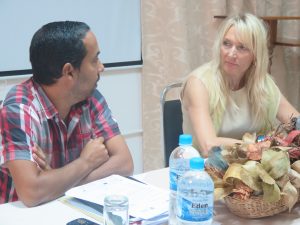 CEPS Chairperson, Jules Hoareau, in discussion with Her Excellency Mrs. Marjaana Sall, the new Ambassador of the European Union (EU).