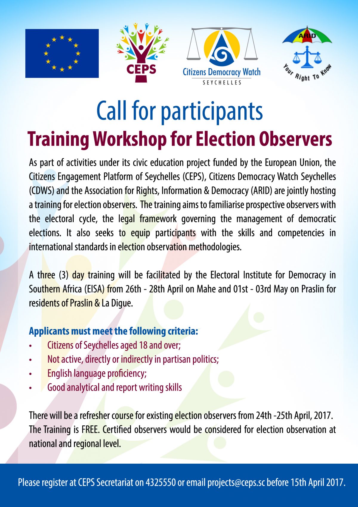 Training Workshop for election Observers