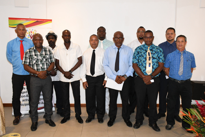 The association’s elected executive members and some other members in a souvenir photograph. Mr Zialor is third from right, front row